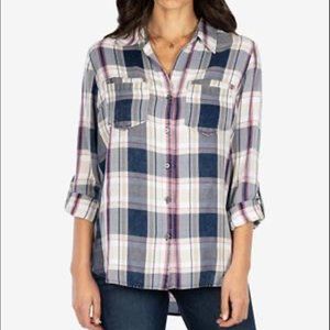 Kut from the Kloth Hannah Plaid Top (size S)